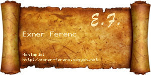 Exner Ferenc névjegykártya