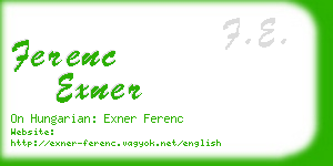 ferenc exner business card